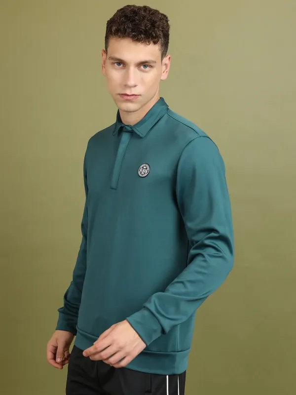  Highlander Men Green High Neck Pullover Sweatshirts