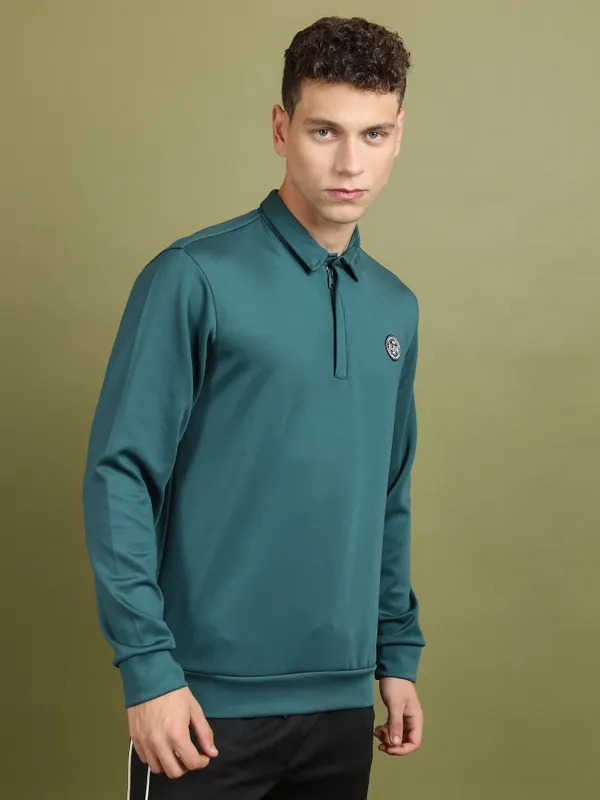  Highlander Men Green High Neck Pullover Sweatshirts
