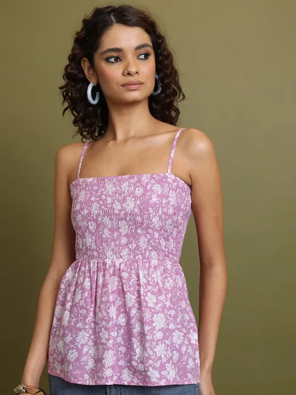Printed Peplum Top
