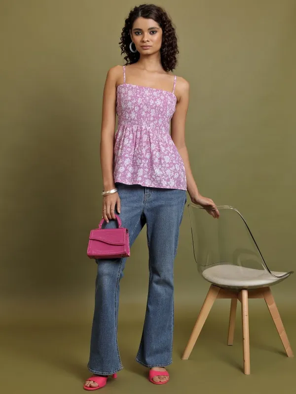 Printed Peplum Top