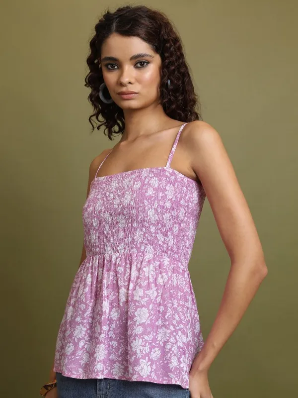 Printed Peplum Top