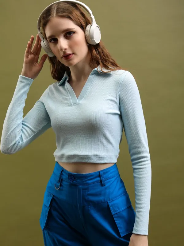 Solid Shirt Style Top