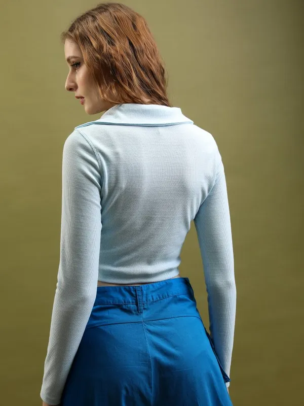 Solid Shirt Style Top