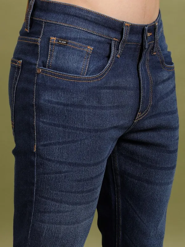  Highlander Men Blue Slim Fit Clean Look Jeans