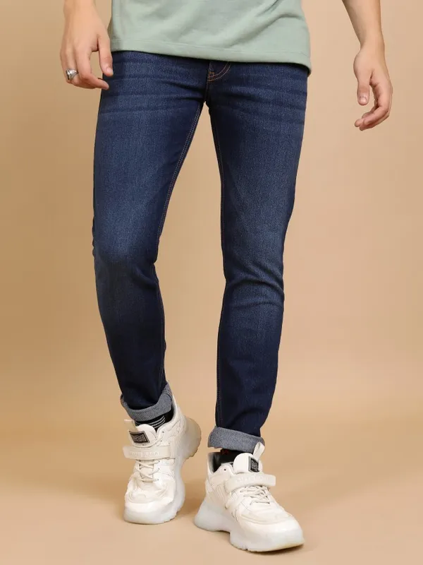  Highlander Men Blue Skinny Fit Clean Look Jeans