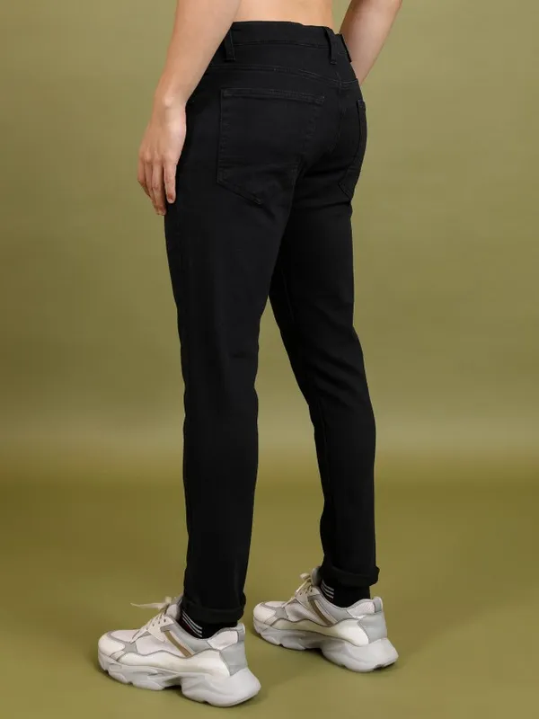  Highlander Men Black Slim Fit Clean Look Jeans