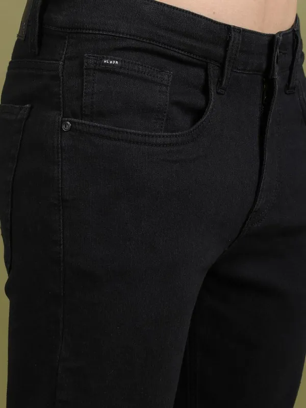  Highlander Men Black Slim Fit Clean Look Jeans