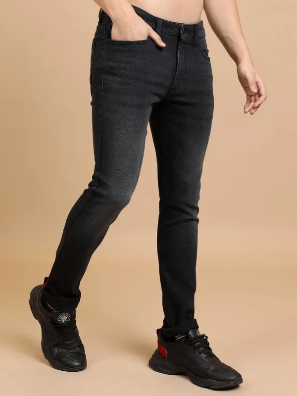  Highlander Men Black Skinny Fit Clean Look Jeans