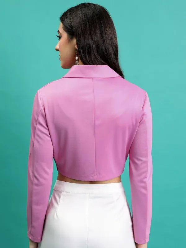  Tokyo Talkies Women Pink Open Front Jacket Jackets