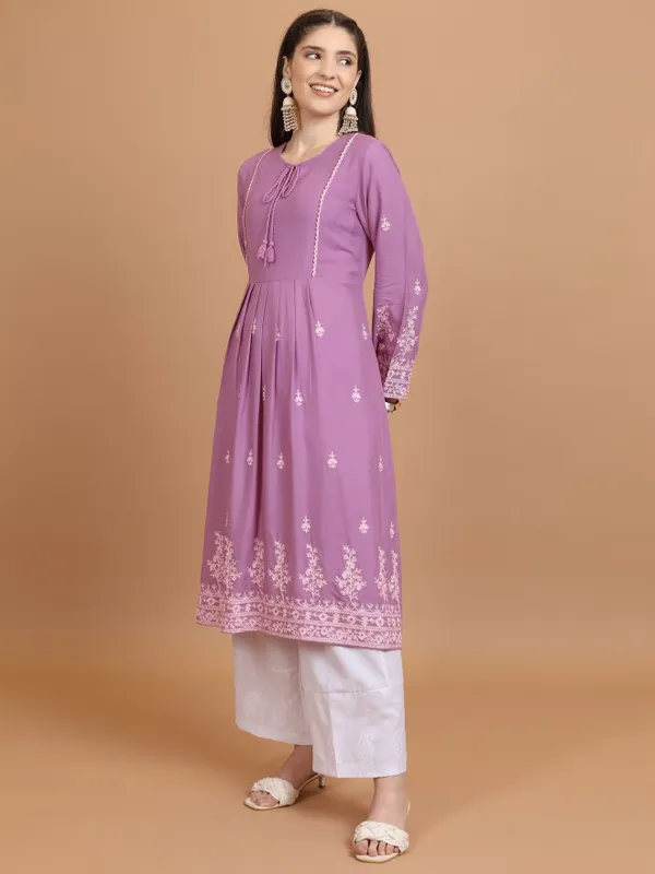 Embroidered A-Line Kurta