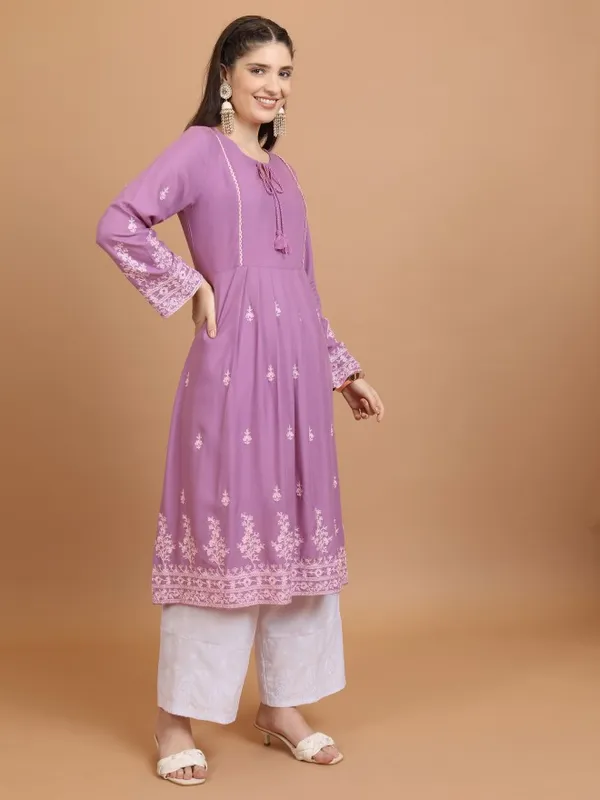 Embroidered A-Line Kurta
