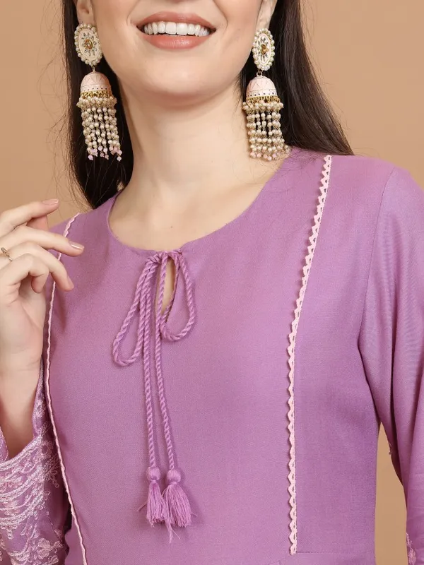 Embroidered A-Line Kurta