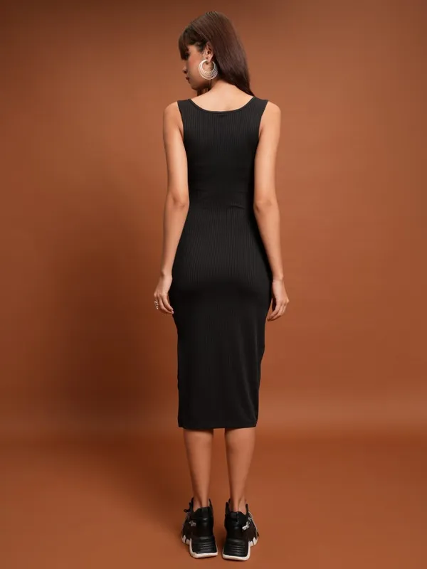 Tokyo Talkies Women Black Solid Bodycon Dress