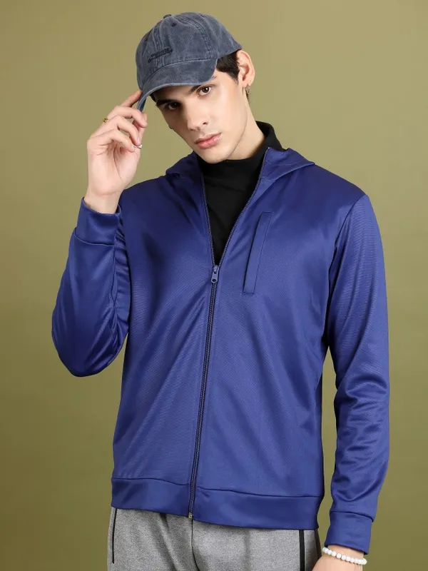 Men Solid Open Front Jacket