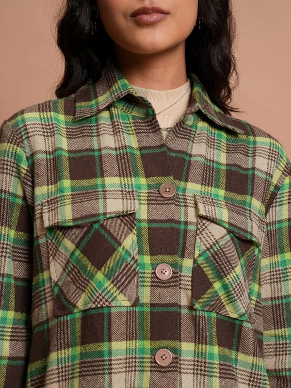  Tokyo Talkies Women Brown Checked Casual Shirts