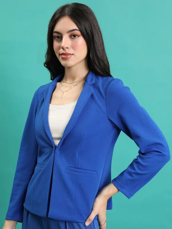  Tokyo Talkies Women Blue Blazers