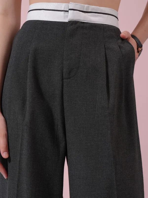 Tokyo Talkies Women Charcoal Top With Trouser