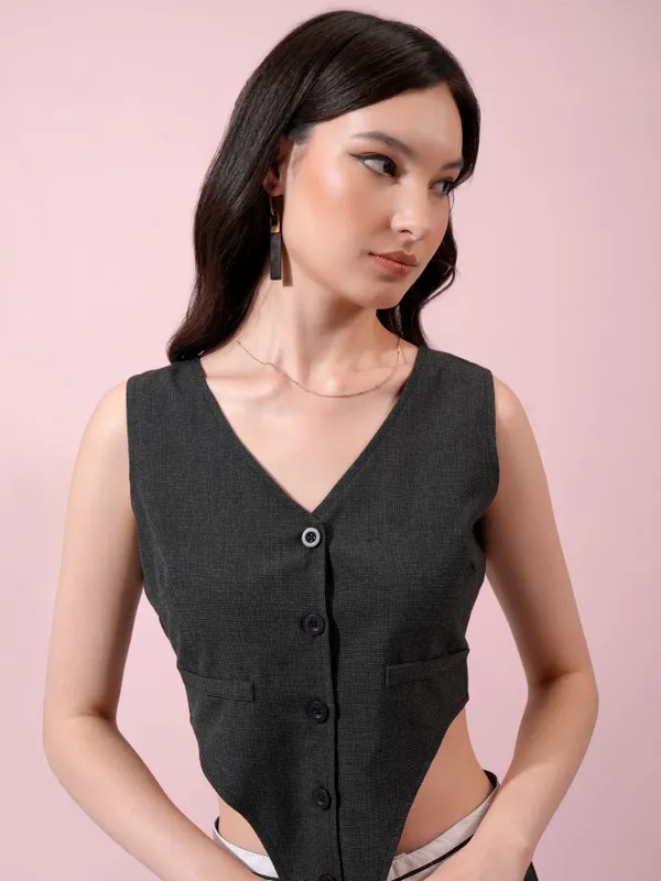 Tokyo Talkies Women Charcoal Top With Trouser