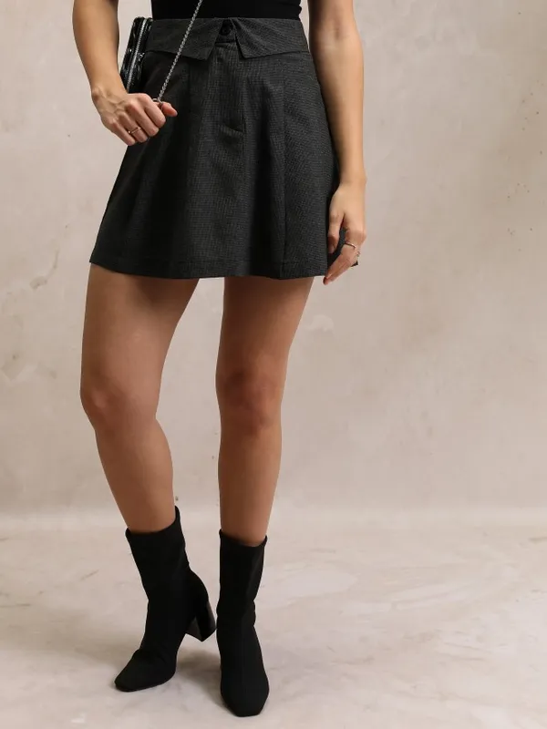  Tokyo Talkies Women Charcoal Mini Skirts
