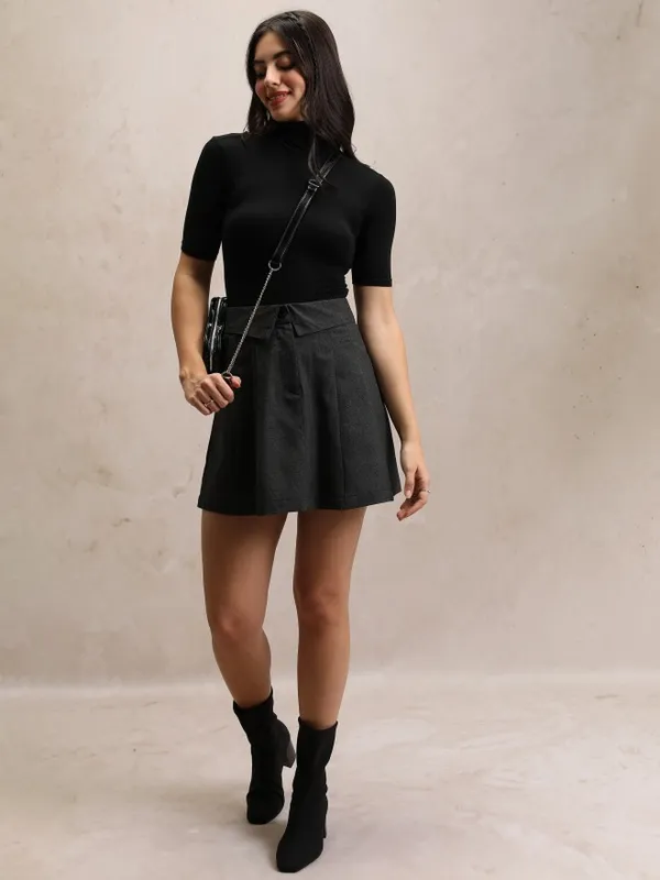  Tokyo Talkies Women Charcoal Mini Skirts
