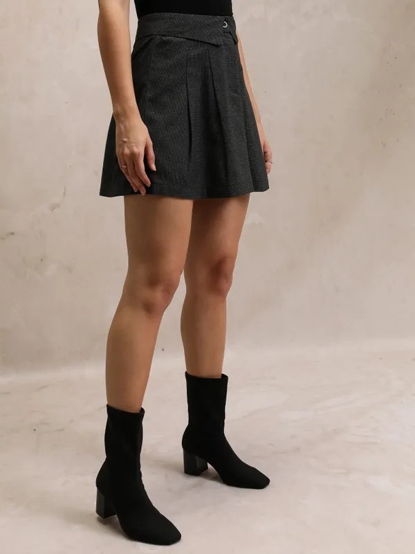  Tokyo Talkies Women Charcoal Mini Skirts