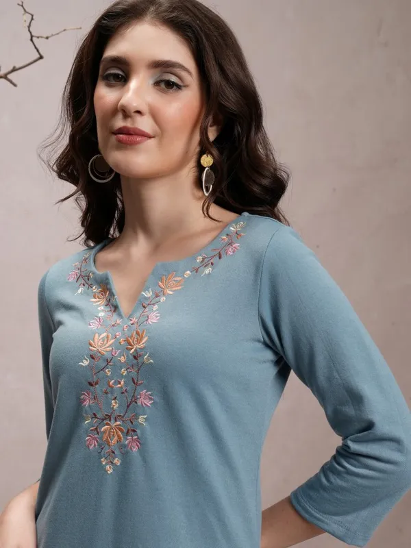 Embroidered Straight Kurta