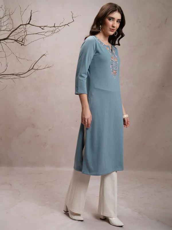Embroidered Straight Kurta