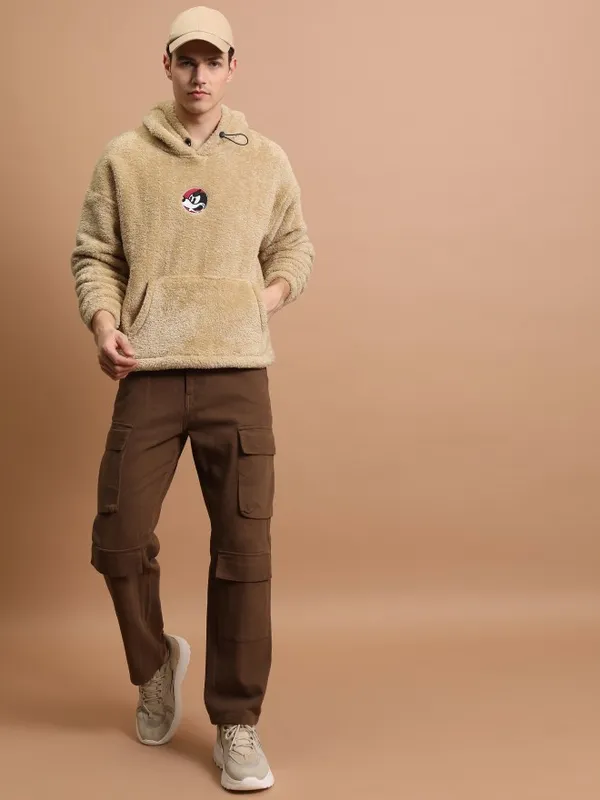 Men Self Design Sweatshirt