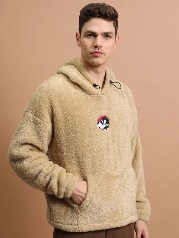 Men Self Design Sweatshirt