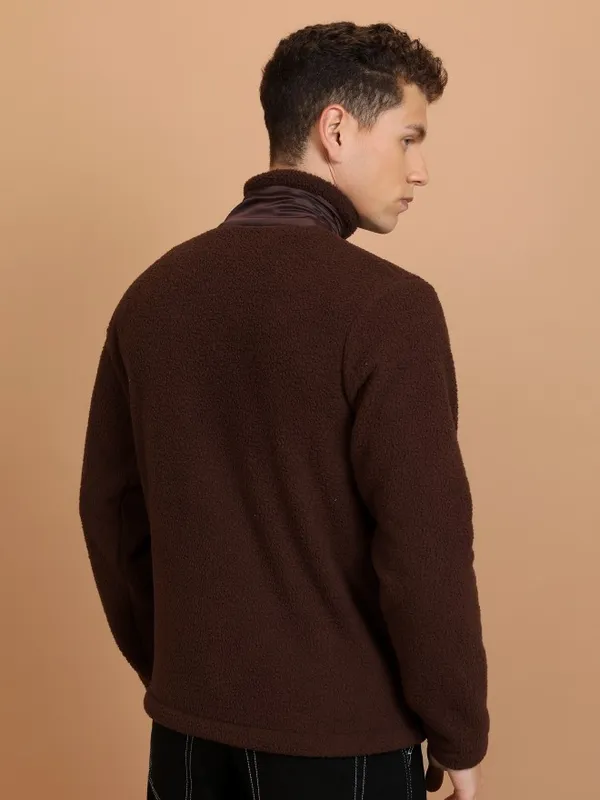  Highlander Men Brown High Neck Pullover Sweatshirts