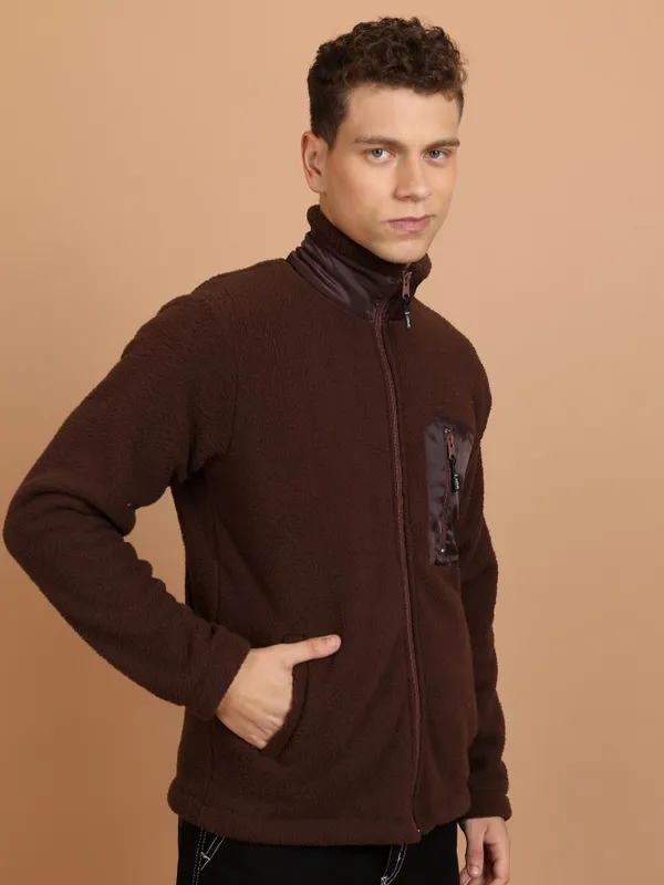  Highlander Men Brown High Neck Pullover Sweatshirts