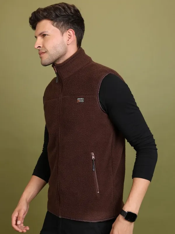  Highlander Men Brown High Neck Pullover Sweatshirts