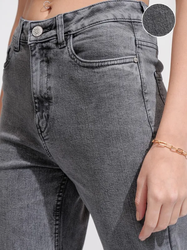 Tokyo Talkies Women Grey Flared Stretchable Jeans