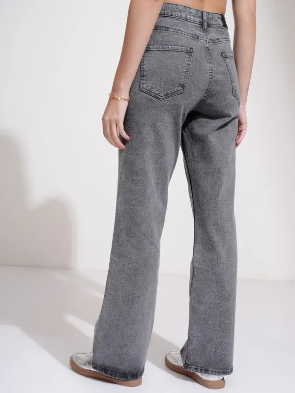 Tokyo Talkies Women Grey Flared Stretchable Jeans