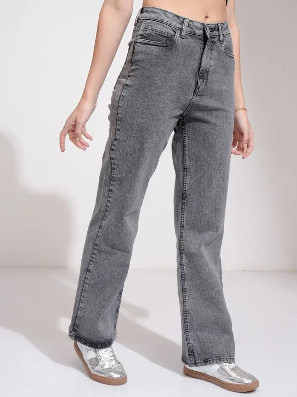Tokyo Talkies Women Grey Flared Stretchable Jeans