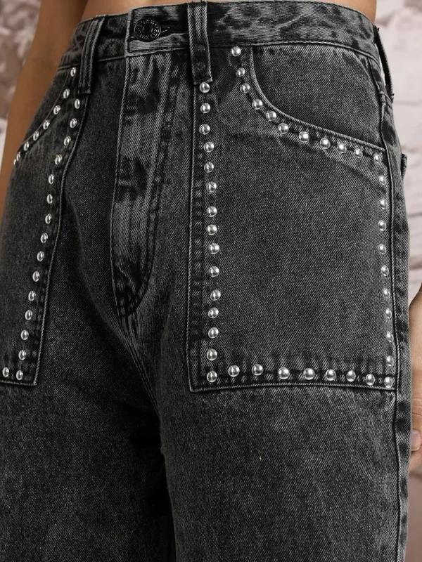 Tokyo Talkies Women Grey Straight Fit Stretchable Jeans