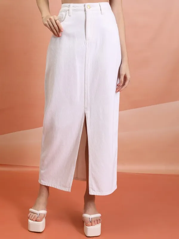  Tokyo Talkies Women White Midi Skirts