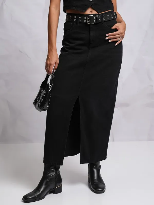  Tokyo Talkies Women Black Maxi Skirts