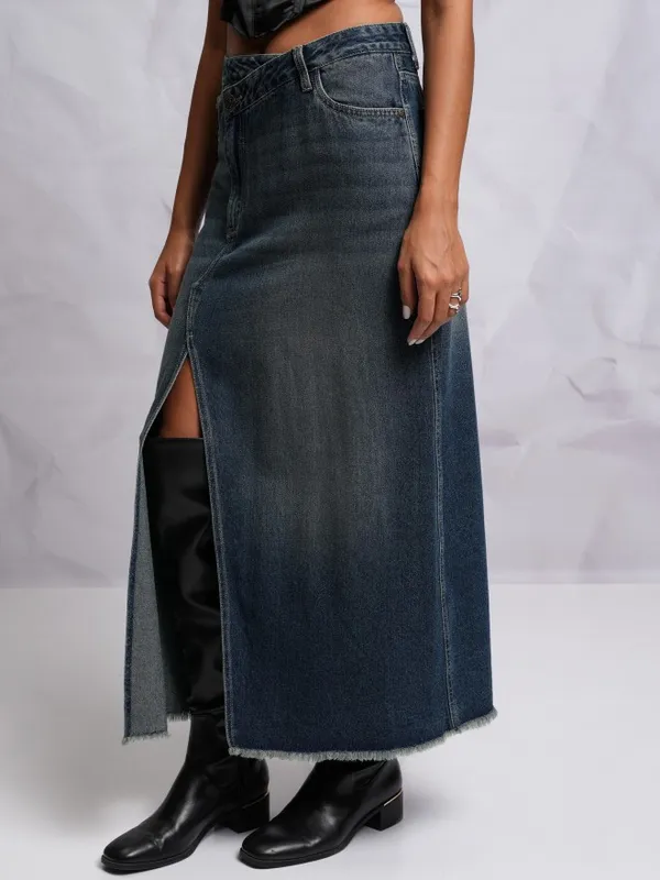 Tokyo Talkies Women Blue Maxi Skirt