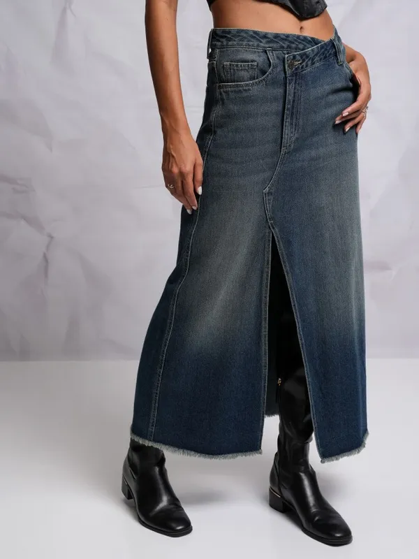 Tokyo Talkies Women Blue Maxi Skirt