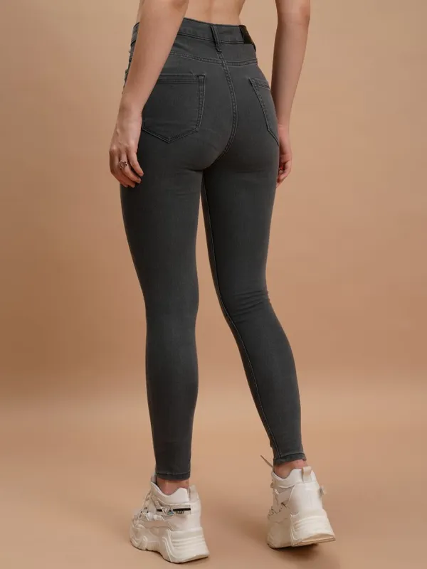 Tokyo Talkies Women Grey Skinny Fit Stretchable Jeans