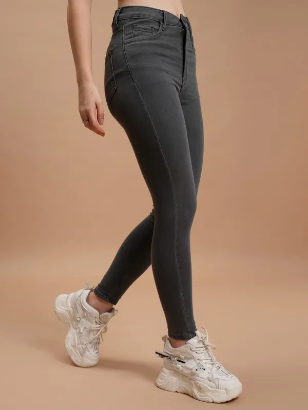 Tokyo Talkies Women Grey Skinny Fit Stretchable Jeans