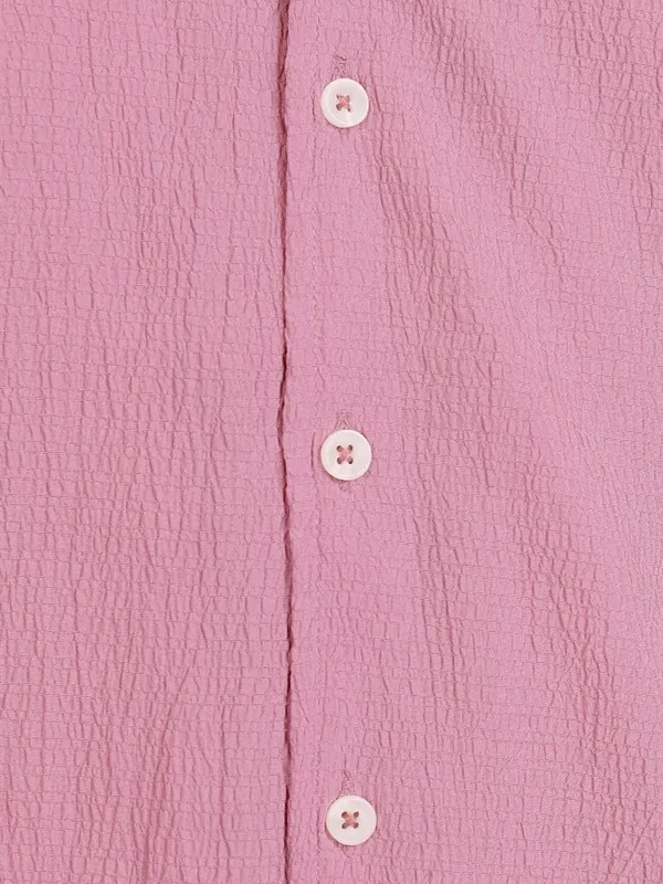  Highlander Men Lavender Self Design Oversized Fit Casual Shirts