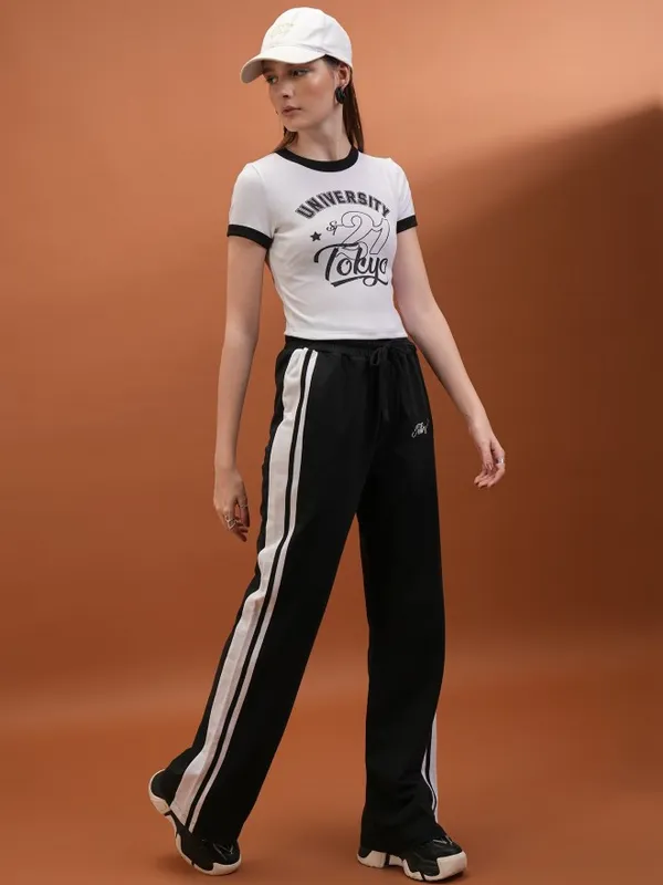  Tokyo Talkies Women Black Regular Fit Track Pants