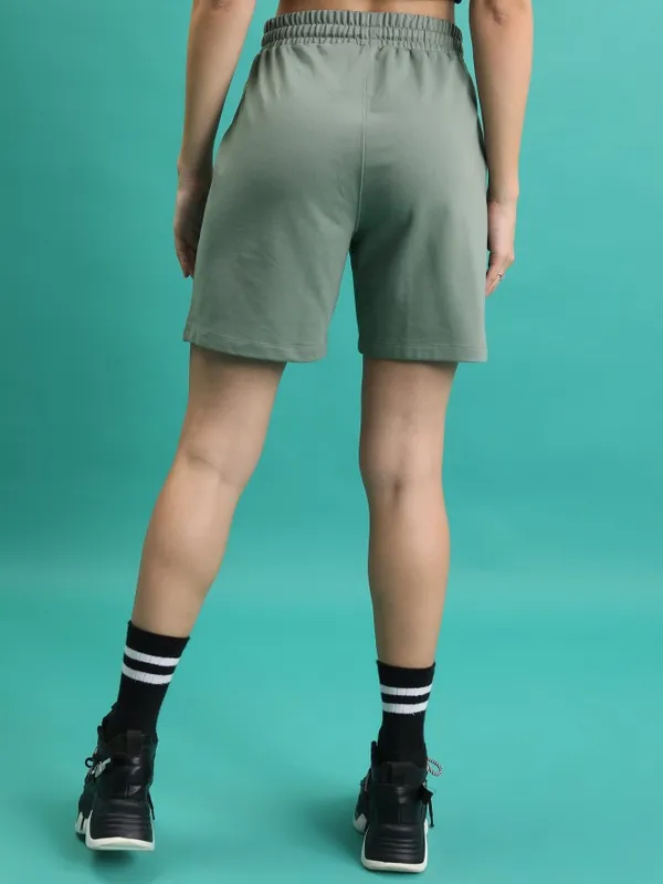  Tokyo Talkies Women Green Loose Fit Shorts