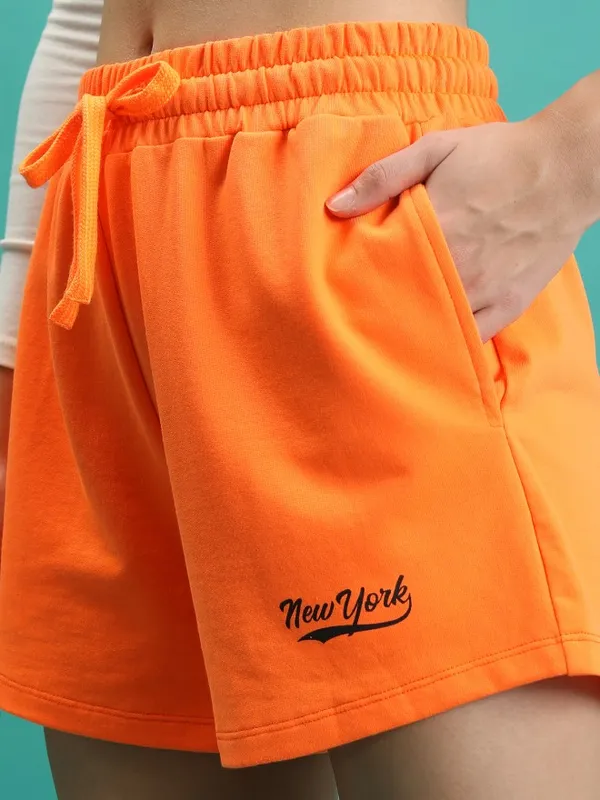  Tokyo Talkies Women Orange Relaxed Fit Shorts