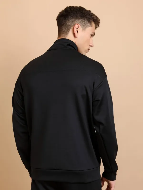  Highlander Men Black High Neck Pullover Sweatshirts