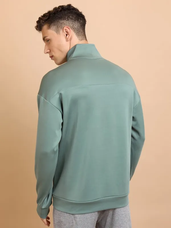  Highlander Men Green High Neck Pullover Sweatshirts