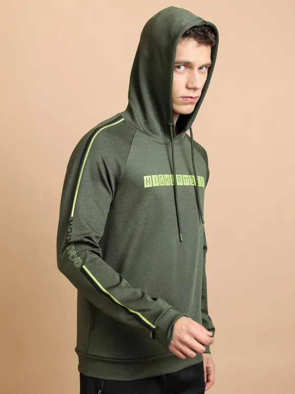  Highlander Men Green Hood Pullover Sweatshirts
