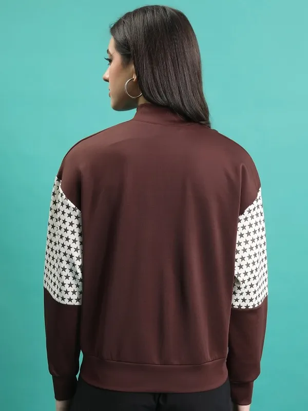 Tokyo Talkies Women Brown Open Front Jacket